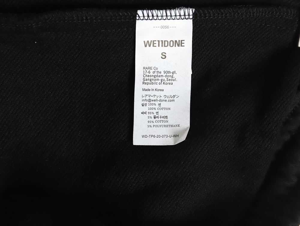 We11 Done Pearl LOGO Rhinestone Casual Pants