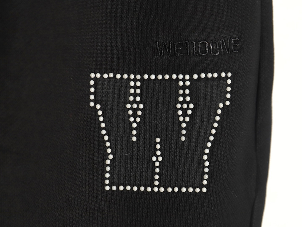 We11 Done Pearl LOGO Rhinestone Casual Pants