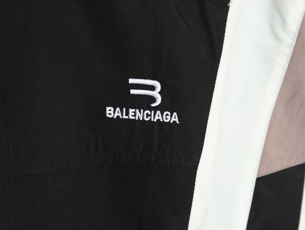 Ba*len*cia*ga double hook embroidery color block stand collar jacket