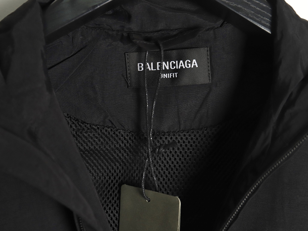 Ba*len*cia*ga double hook embroidery color block stand collar jacket