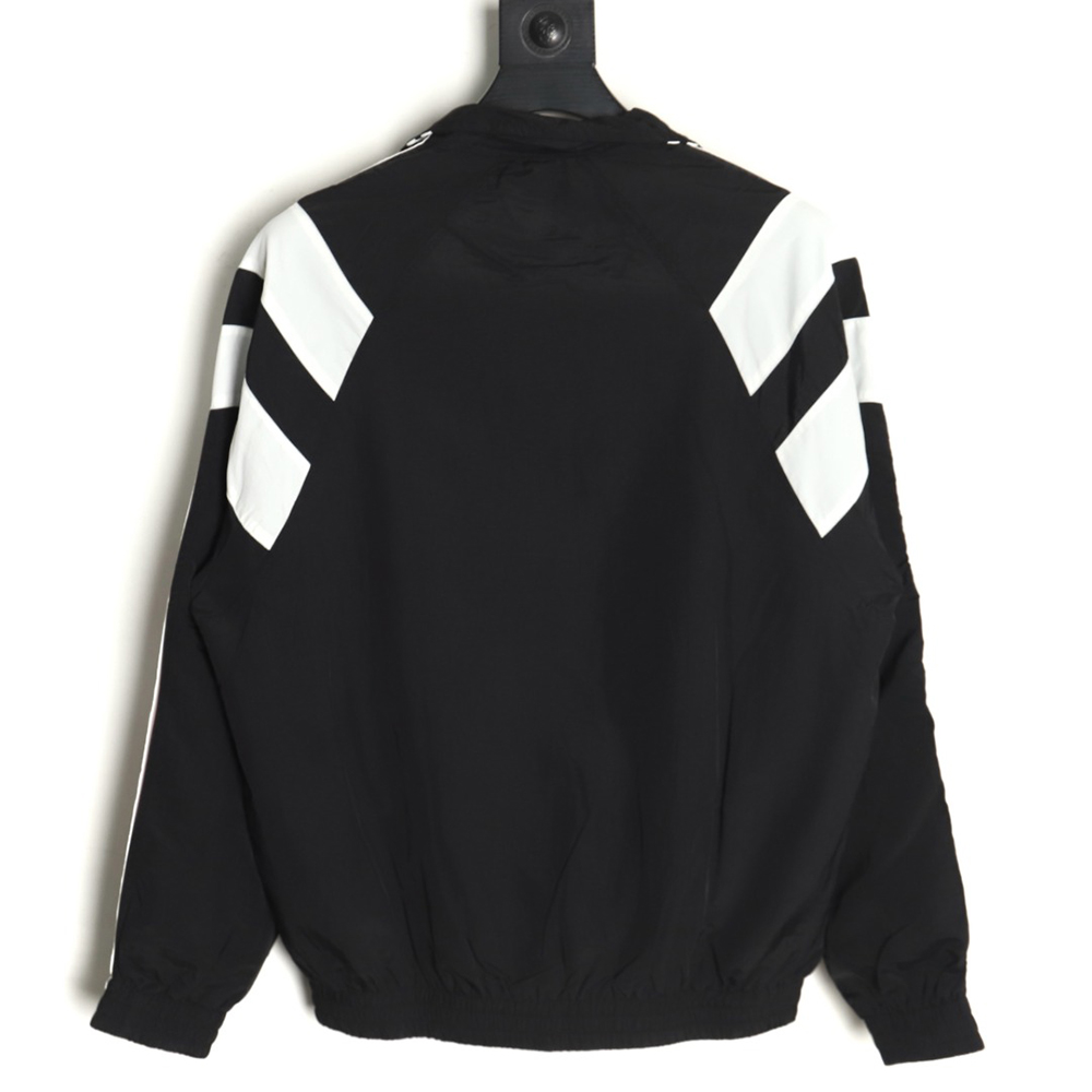 Ba*len*cia*ga double hook embroidery color block stand collar jacket