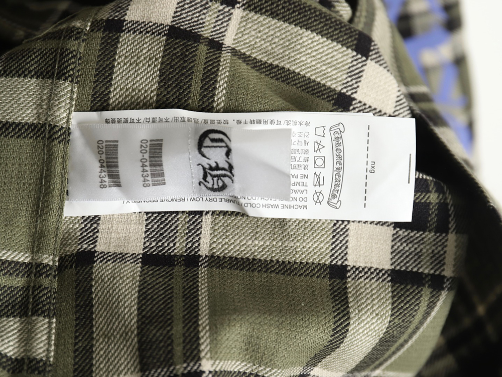 Ch**me He**ts striped plaid stitching silver button cardigan shirt tsk2