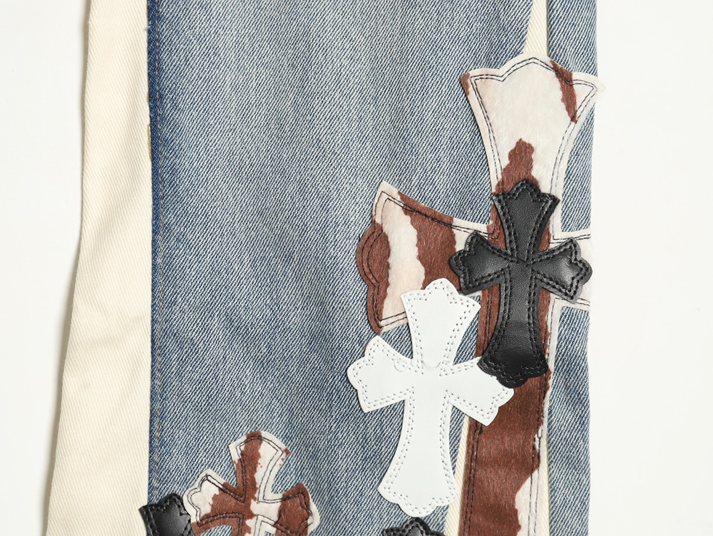 Ch**me He**ts flared destroyed leather jeans