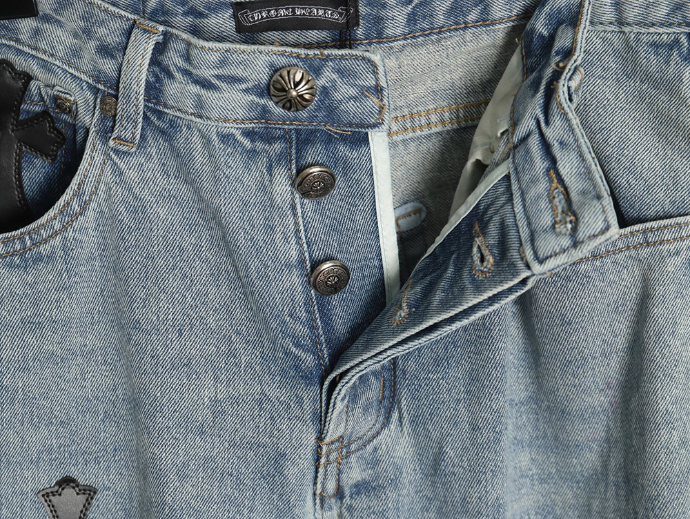 Ch**me He**ts flared destroyed leather jeans