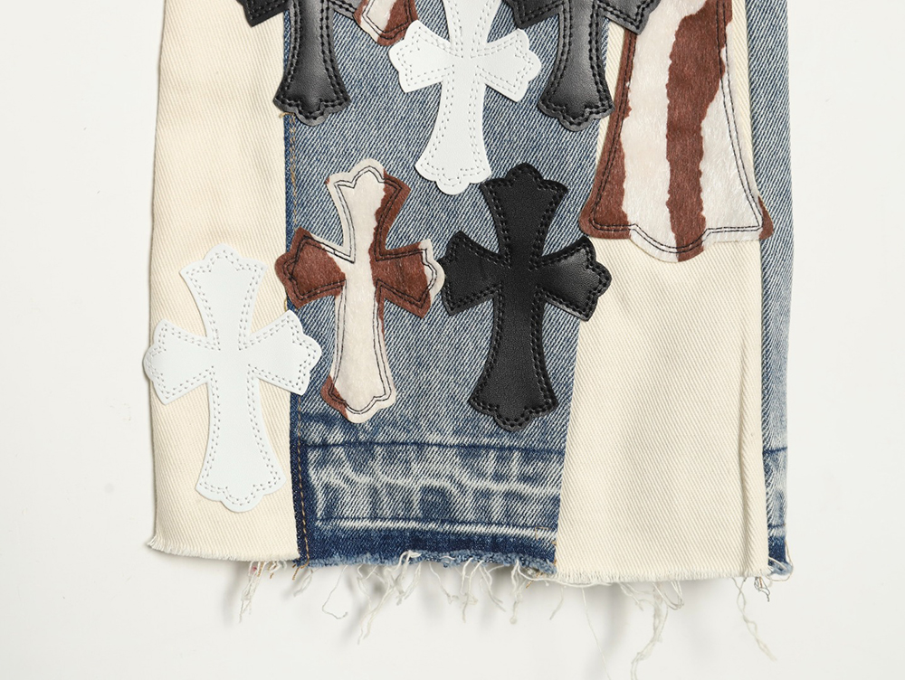 Ch**me He**ts flared destroyed leather jeans