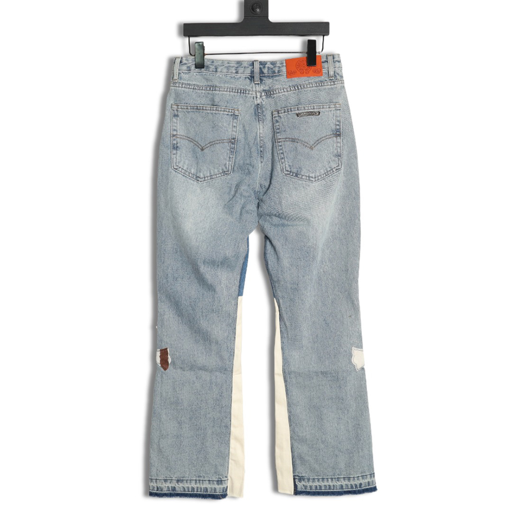 Ch**me He**ts flared destroyed leather jeans