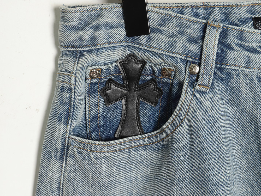 Ch**me He**ts flared destroyed leather jeans