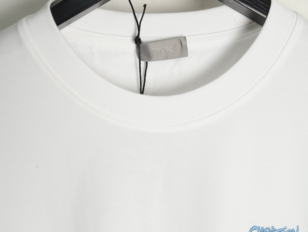 D*or cursive embroidered letters short-sleeved t-shirt