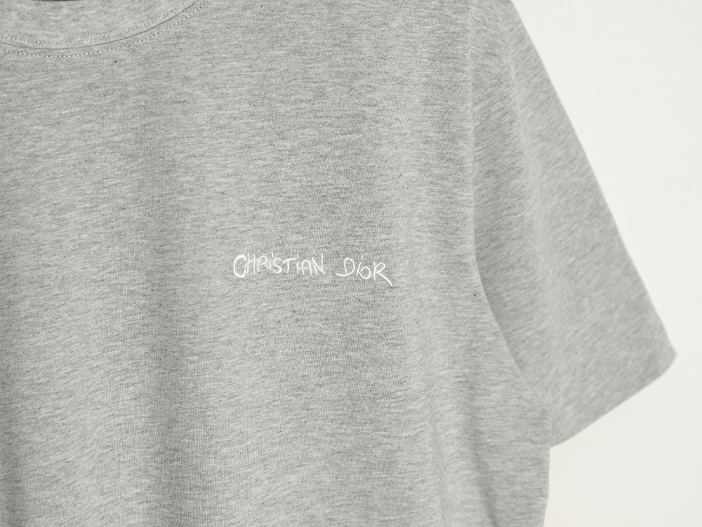 D*or cursive embroidered letters short-sleeved t-shirt tsk2