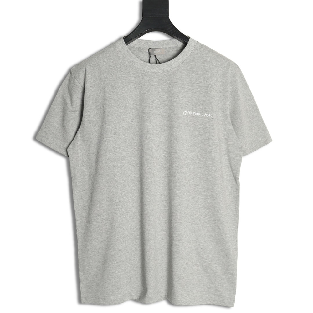 D*or cursive embroidered letters short-sleeved t-shirt tsk2