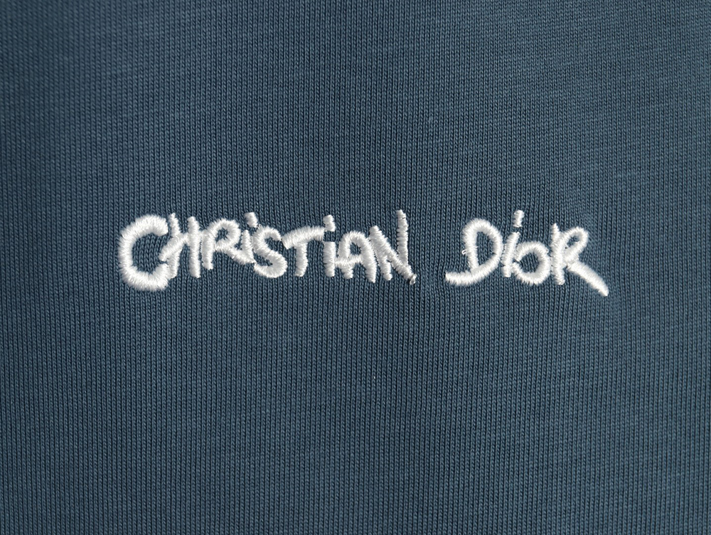 D*or cursive embroidered letters short-sleeved t-shirt tsk3