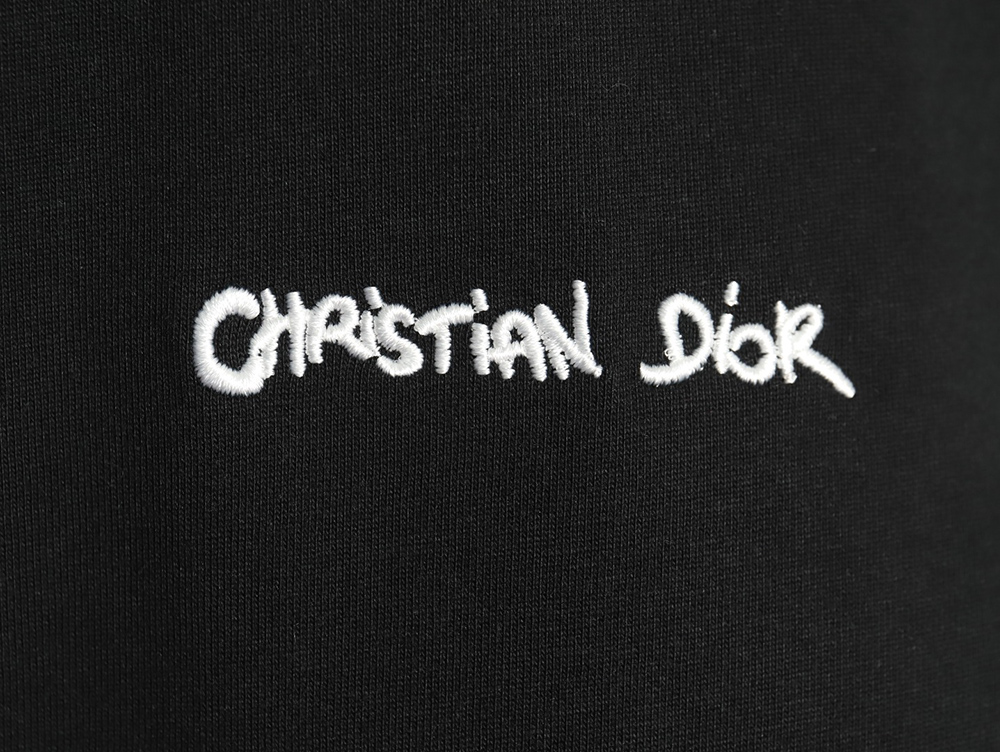 D*or cursive embroidered letters short-sleeved t-shirt tsk4