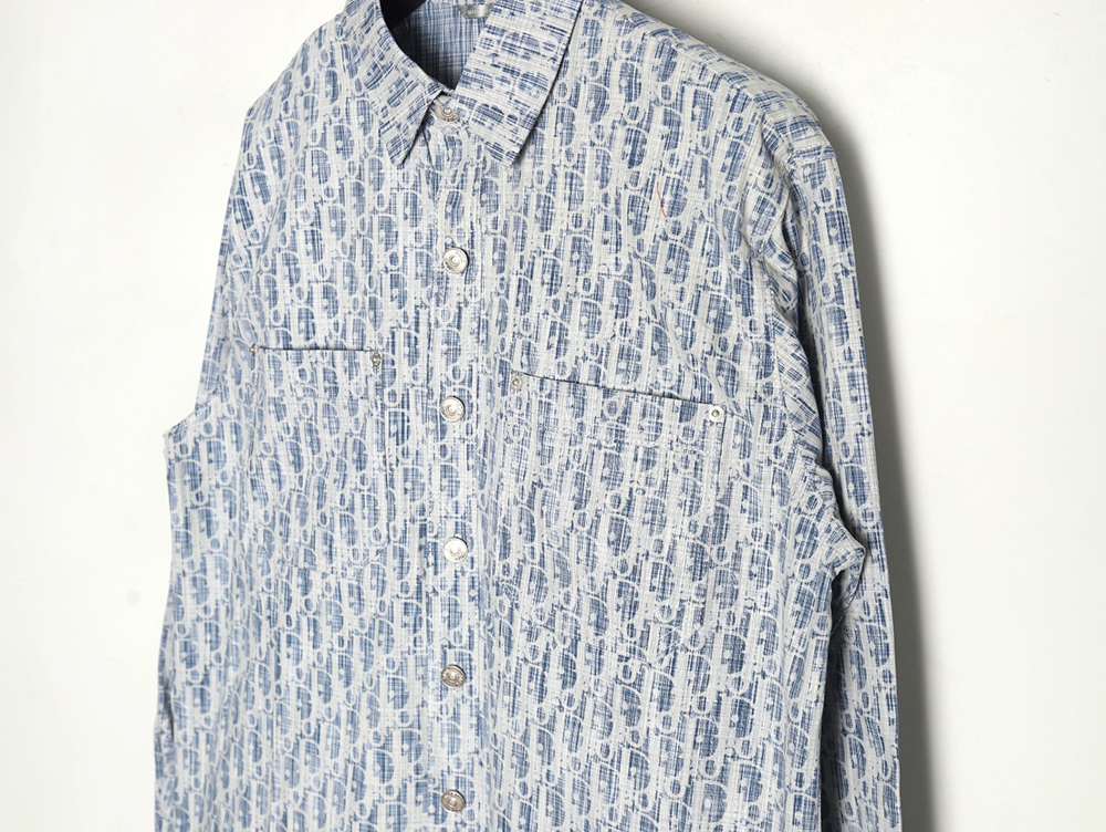 D*or classic all over print monogram denim shirt jacket