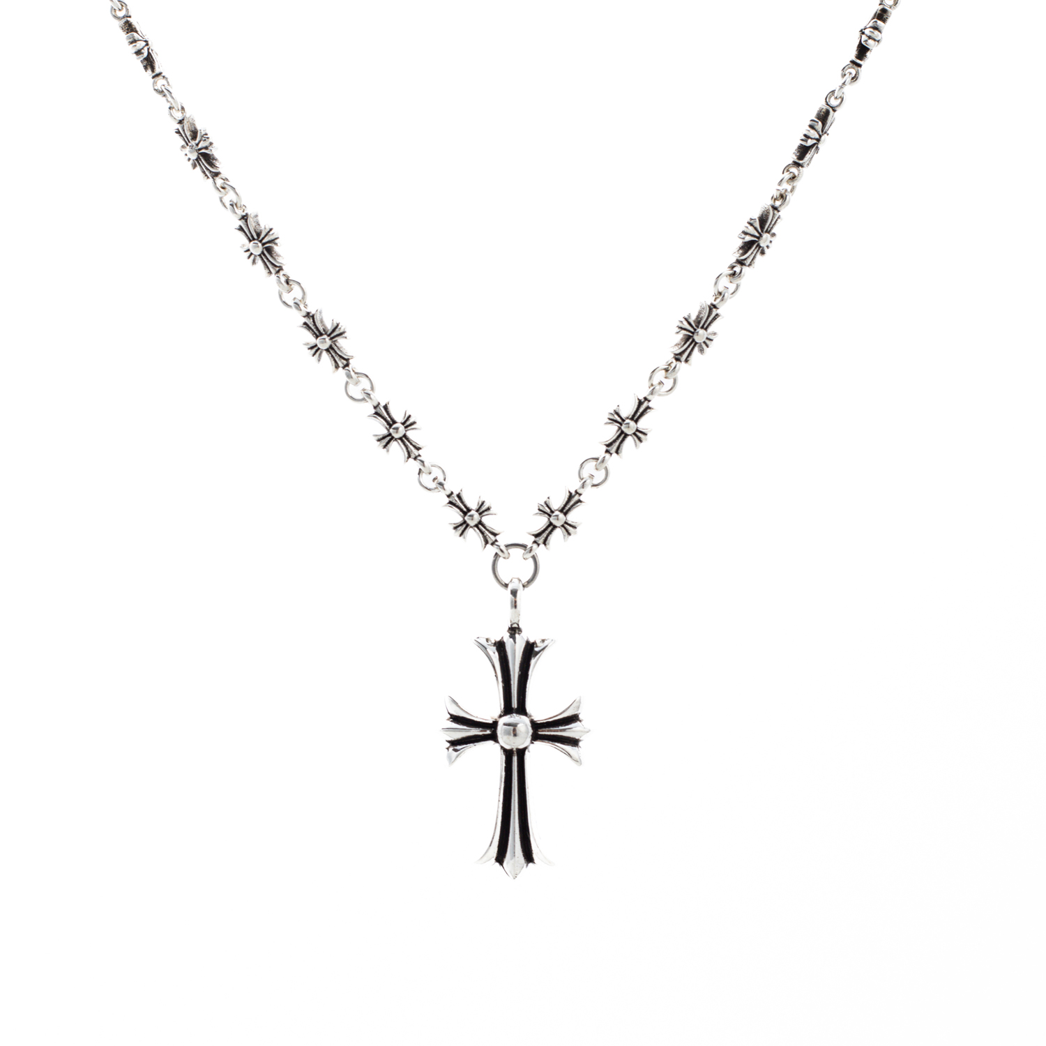 Ch**me He**ts silver cross pendant necklace g9315