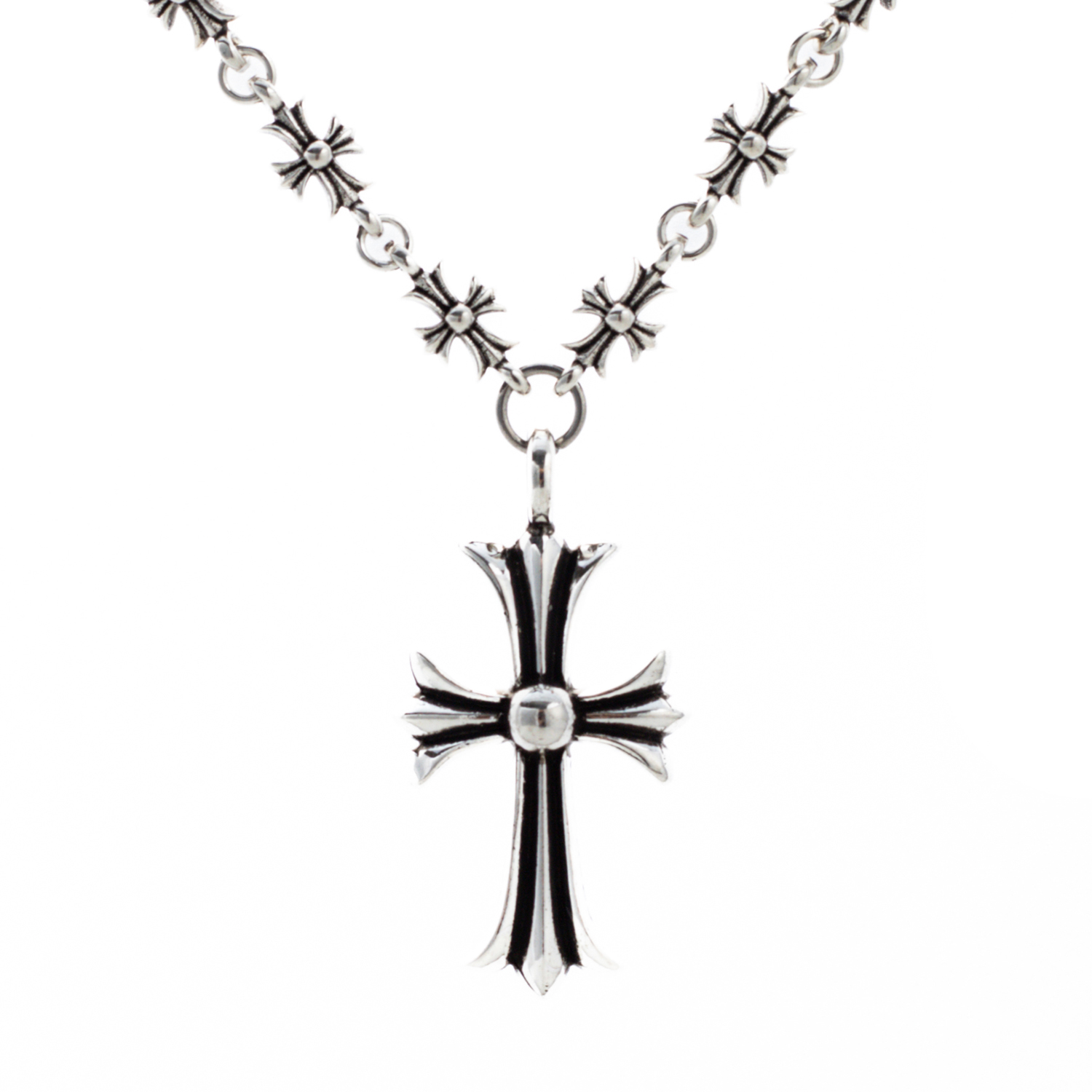 Ch**me He**ts silver cross pendant necklace g9315