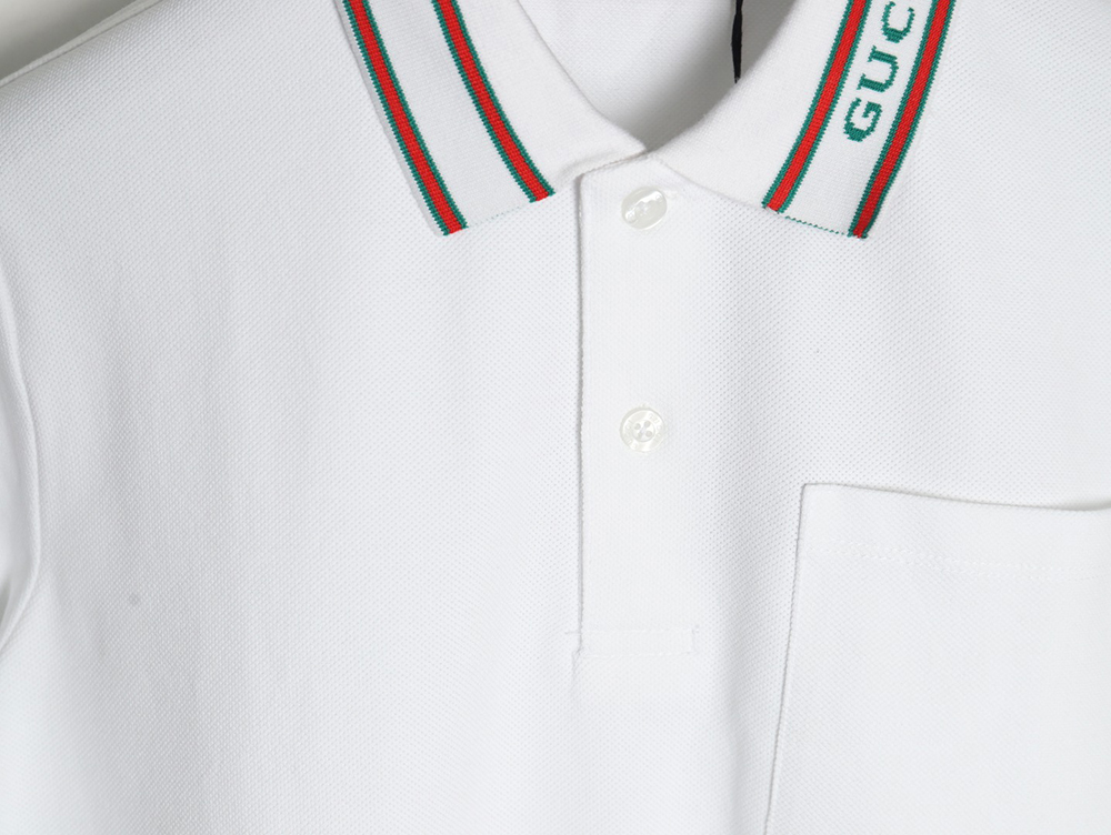 G*u*i neck lettering short sleeve polo shirt