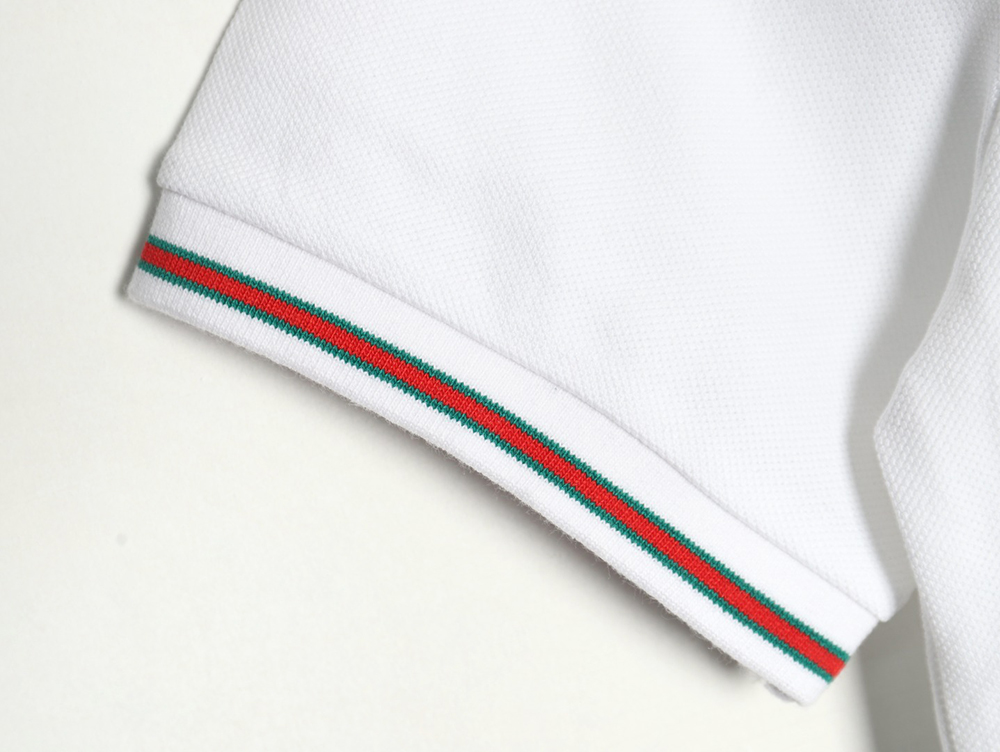 G*u*i neck lettering short sleeve polo shirt