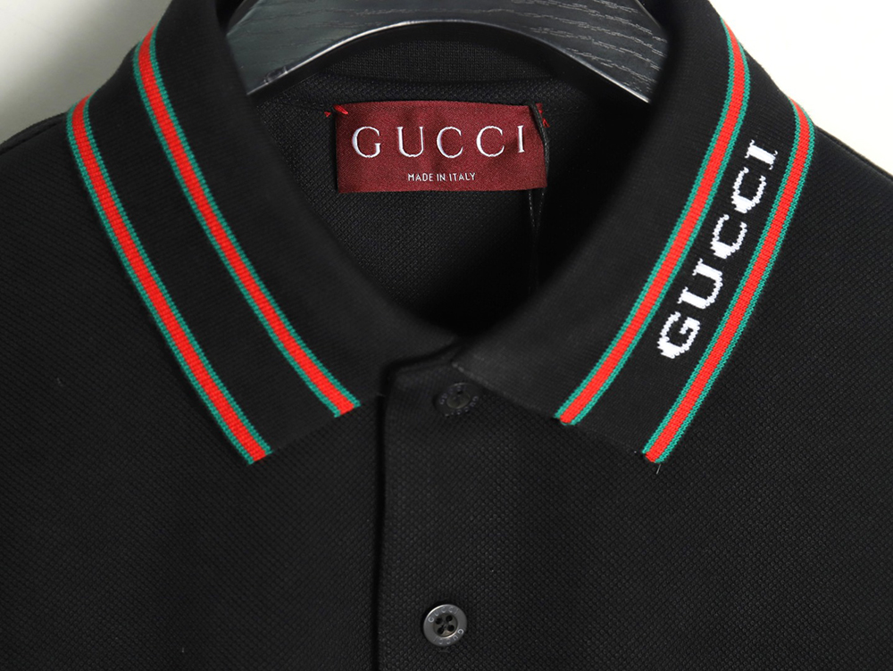 G*u*i neck lettering short sleeve polo shirt tsk1