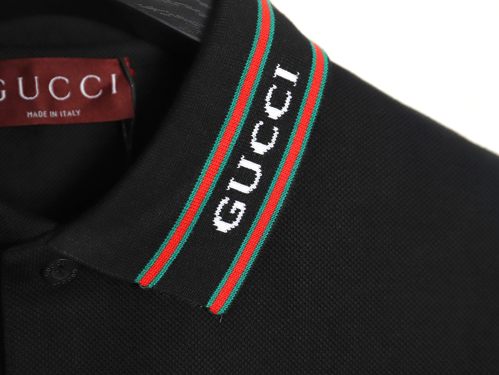 G*u*i neck lettering short sleeve polo shirt tsk1