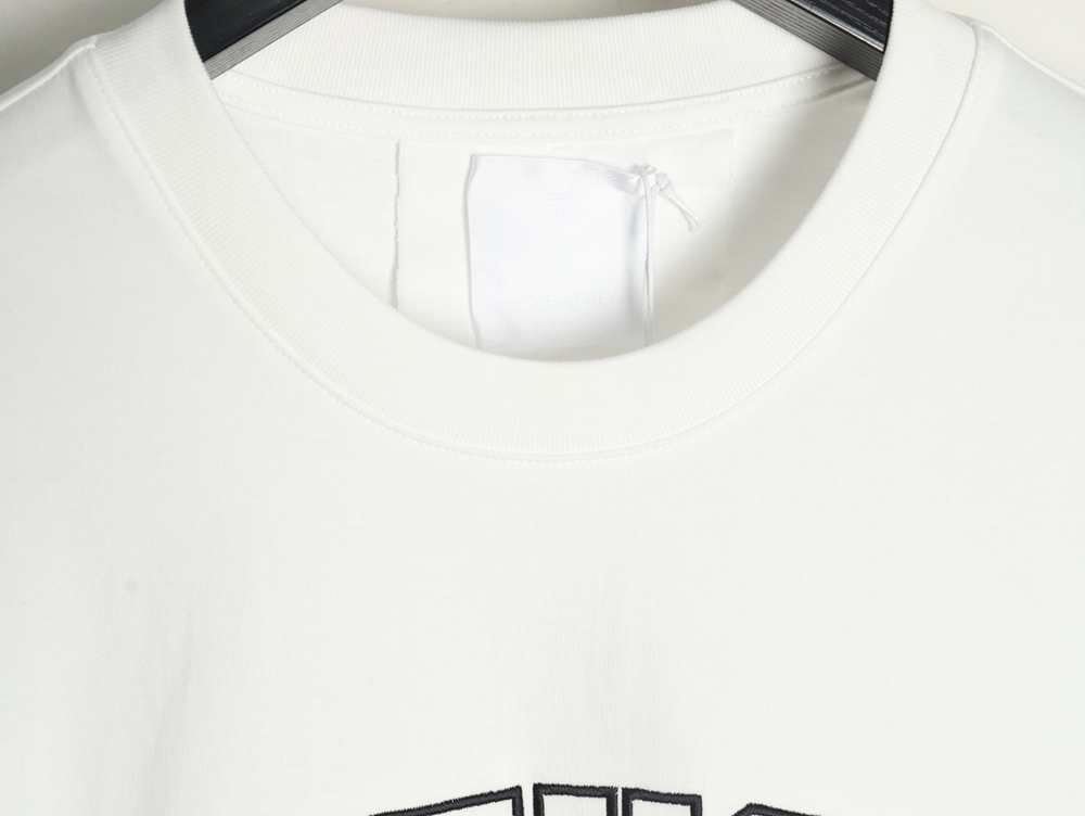 Givenchy hollow arc letter embroidered short-sleeved T-shirt