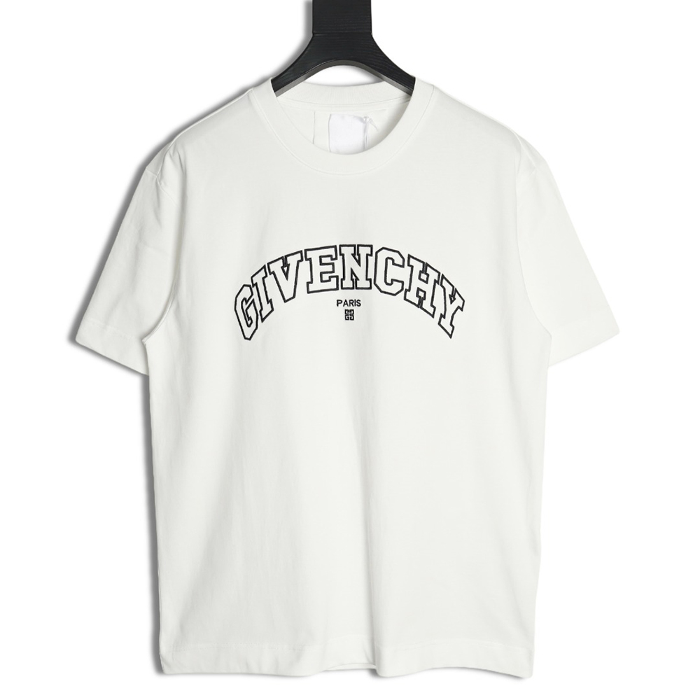 Givenchy hollow arc letter embroidered short-sleeved T-shirt