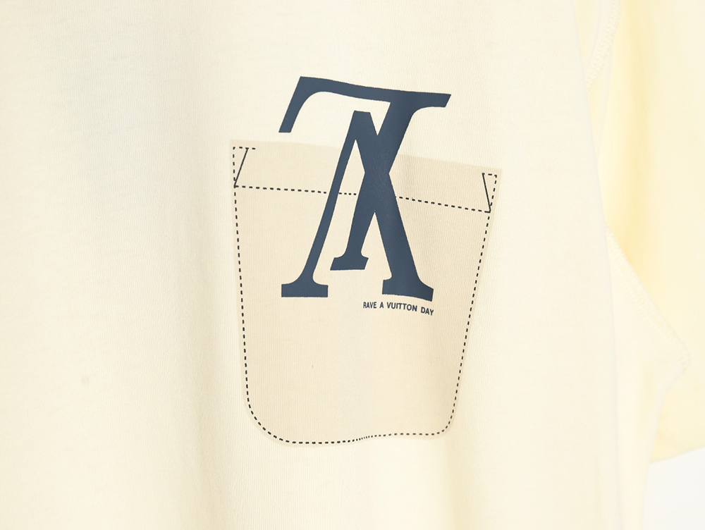 l0*is V*t0n fake pocket letter printed short sleeves