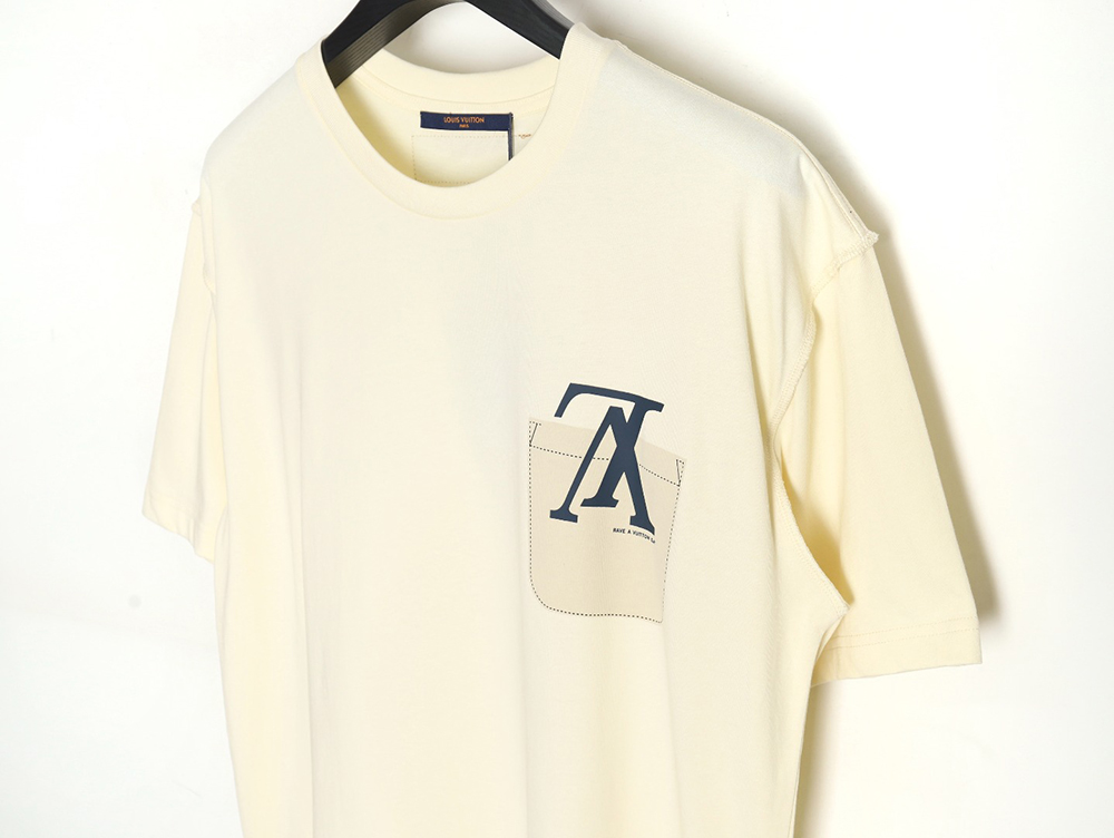 l0*is V*t0n fake pocket letter printed short sleeves