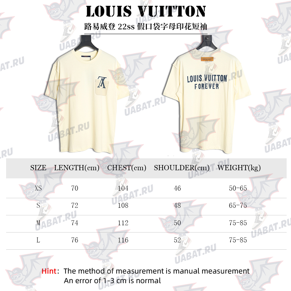 l0*is V*t0n fake pocket letter printed short sleeves