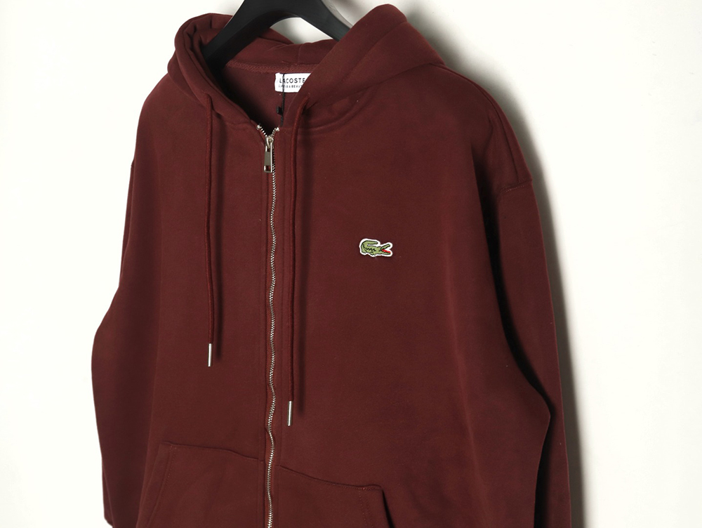 Lacoste crocodile embroidered logo fleece zip-up jacket TSK1