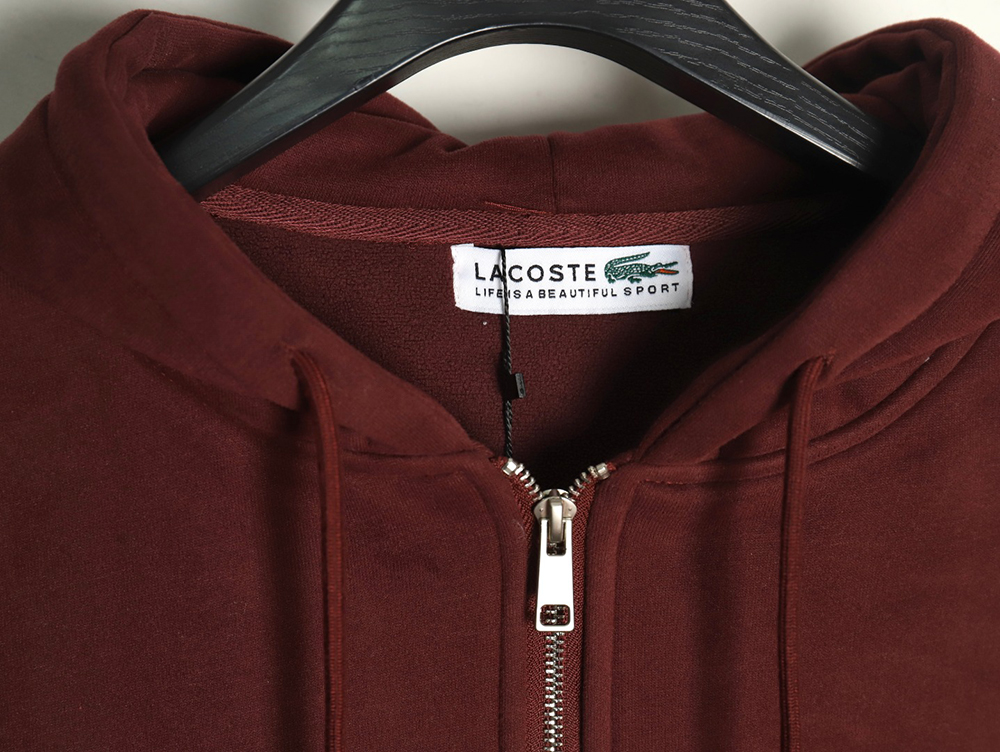 Lacoste crocodile embroidered logo fleece zip-up jacket TSK1