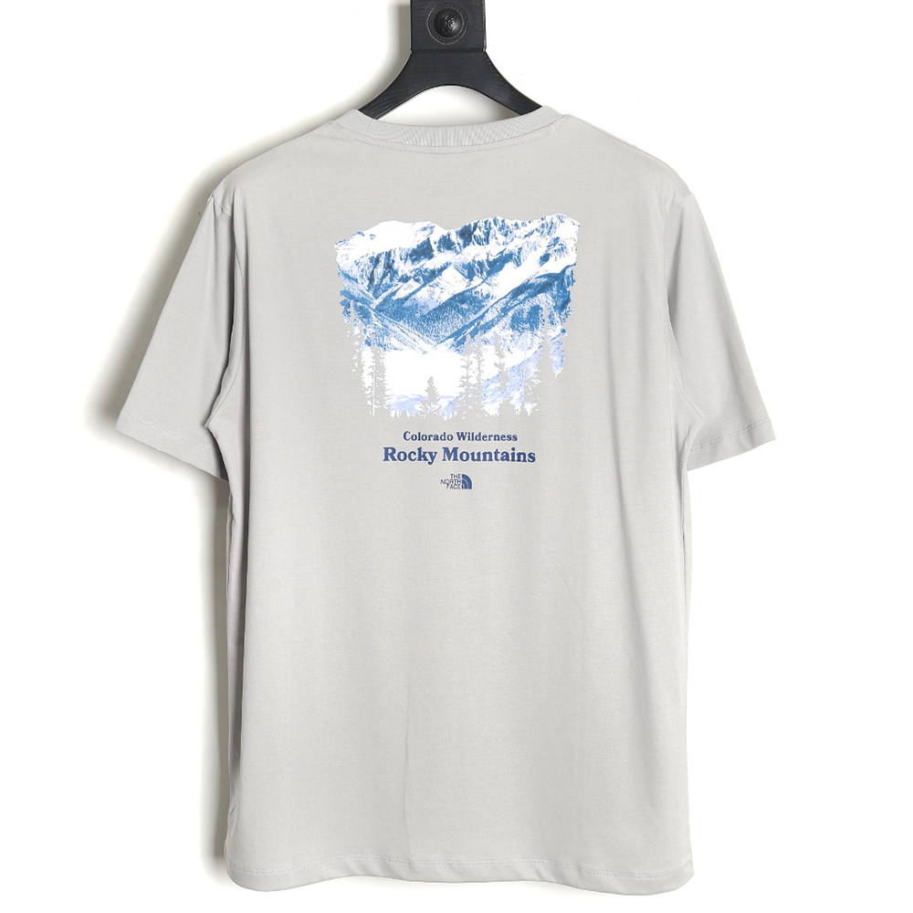the nor*h F**e snow mountain forest print short-sleeved t-shirt