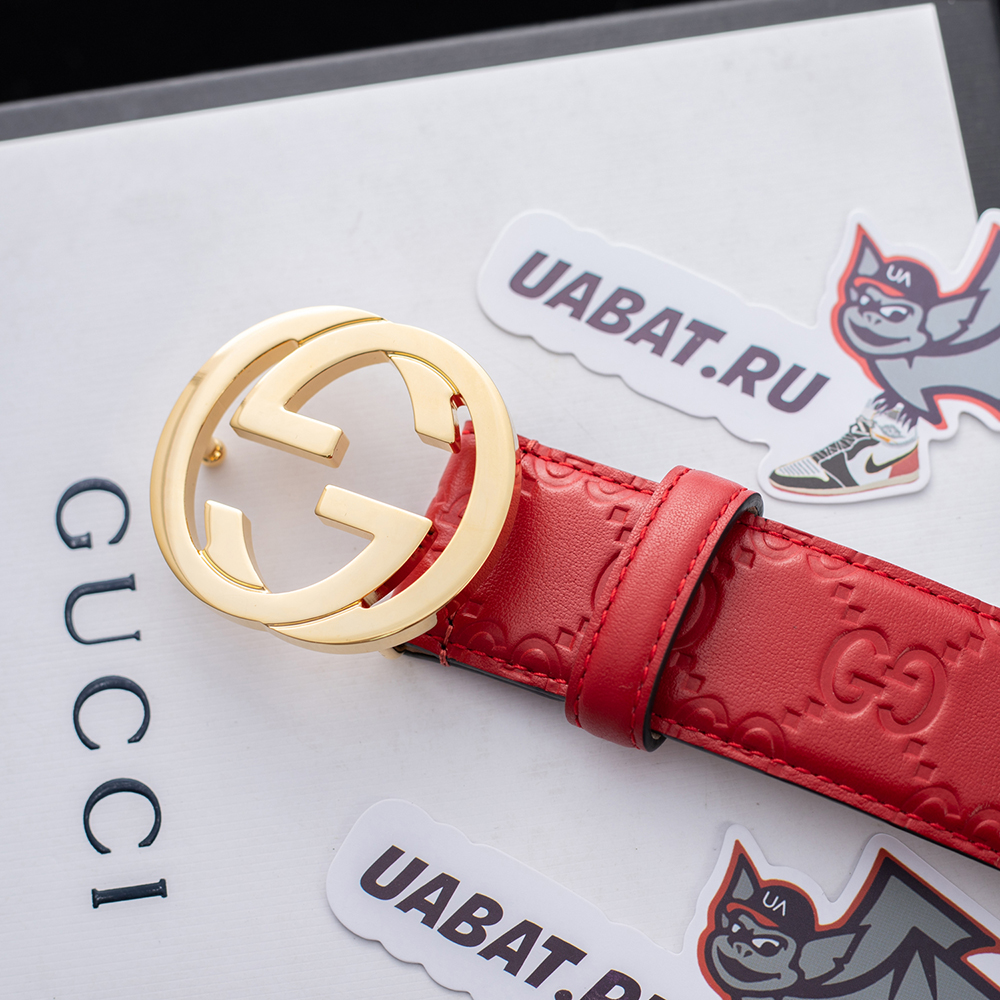 G*u*i interlocking double g buckle belt 813008