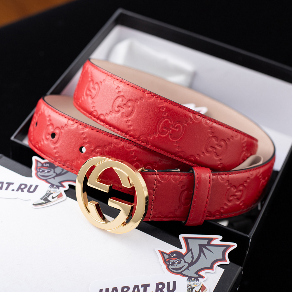 G*u*i interlocking double g buckle belt 813008