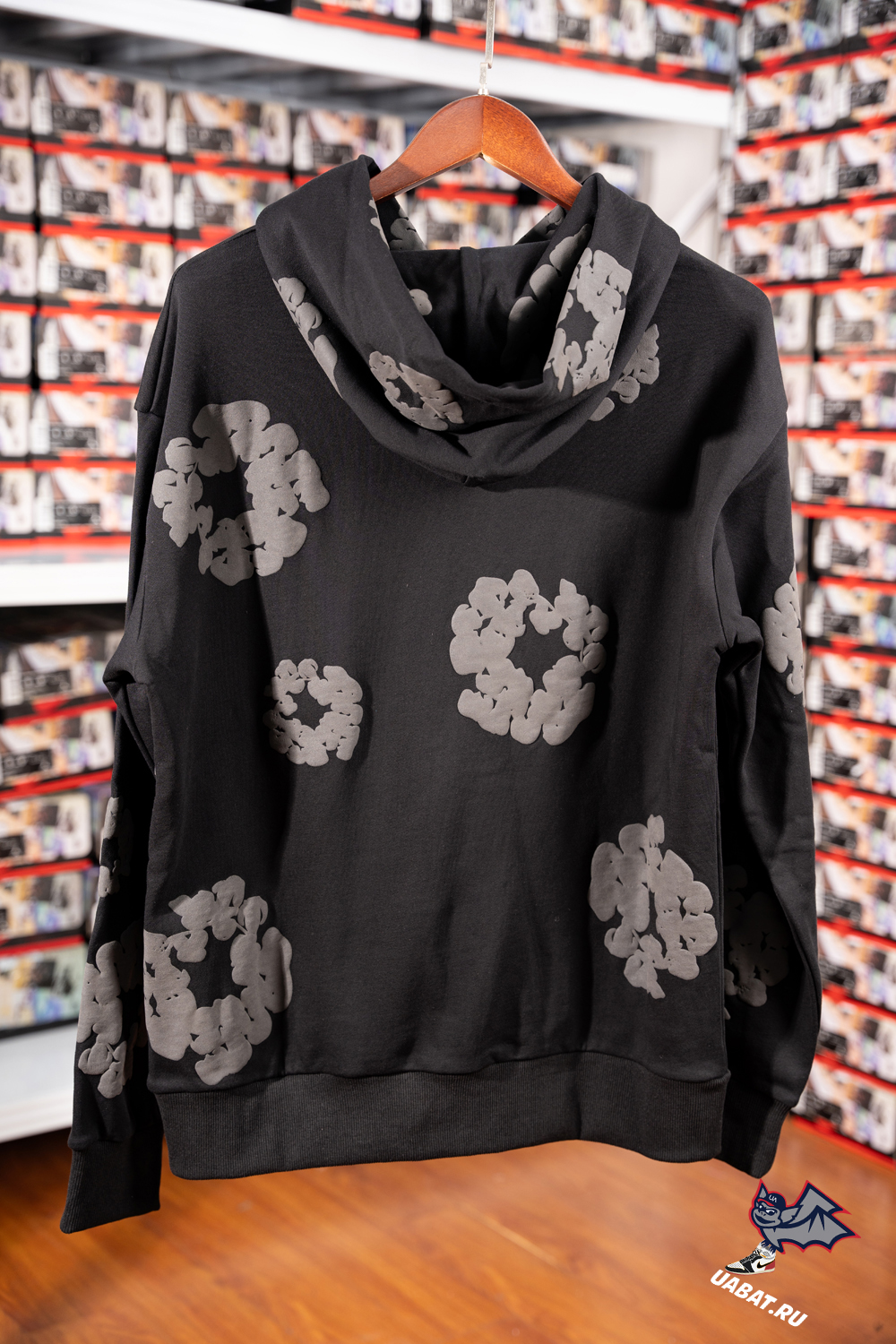 Denim Tears Cotton Wreath Hoodie Black