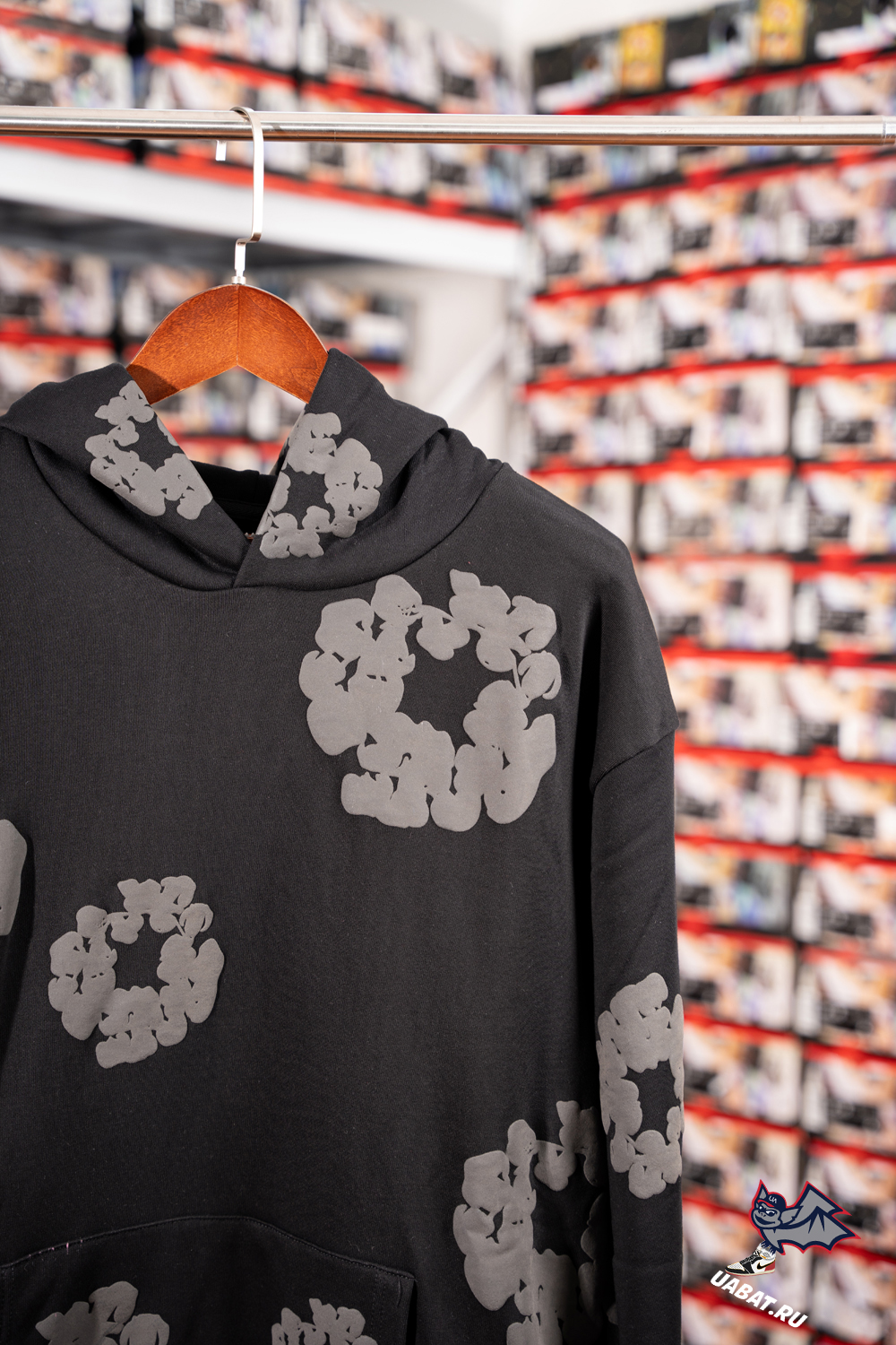 Denim Tears Cotton Wreath Hoodie Black