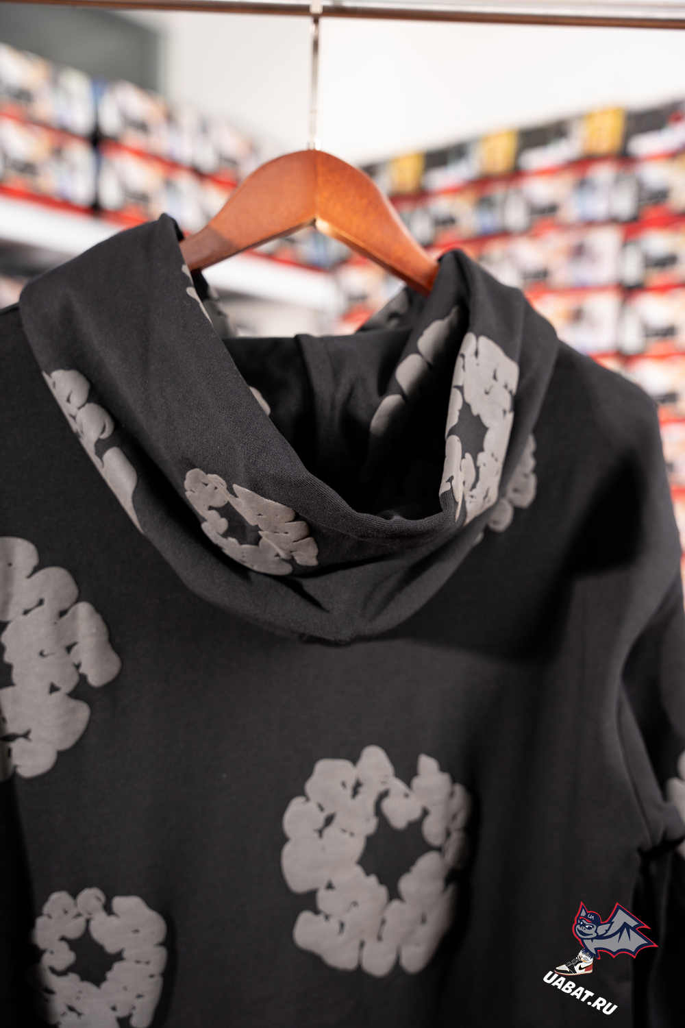 Denim Tears Cotton Wreath Hoodie Black