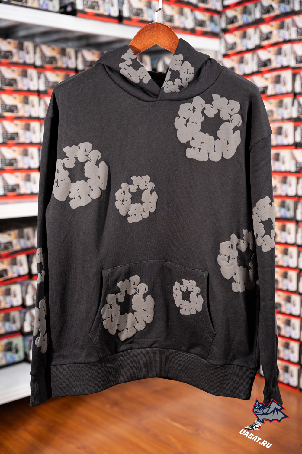 Denim Tears Cotton Wreath Hoodie Black