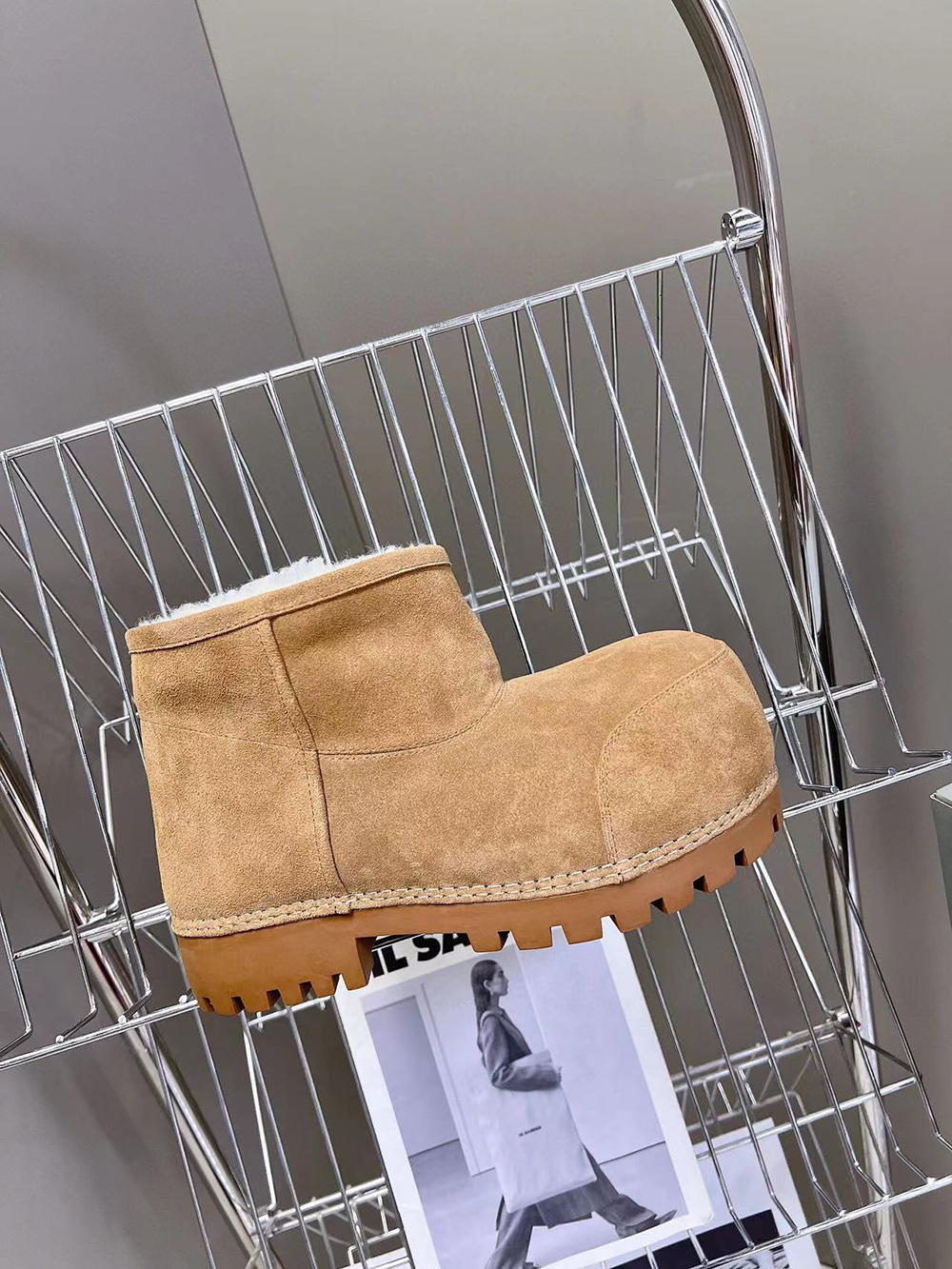 Ba*len*cia*ga alaska fur bootie in brown