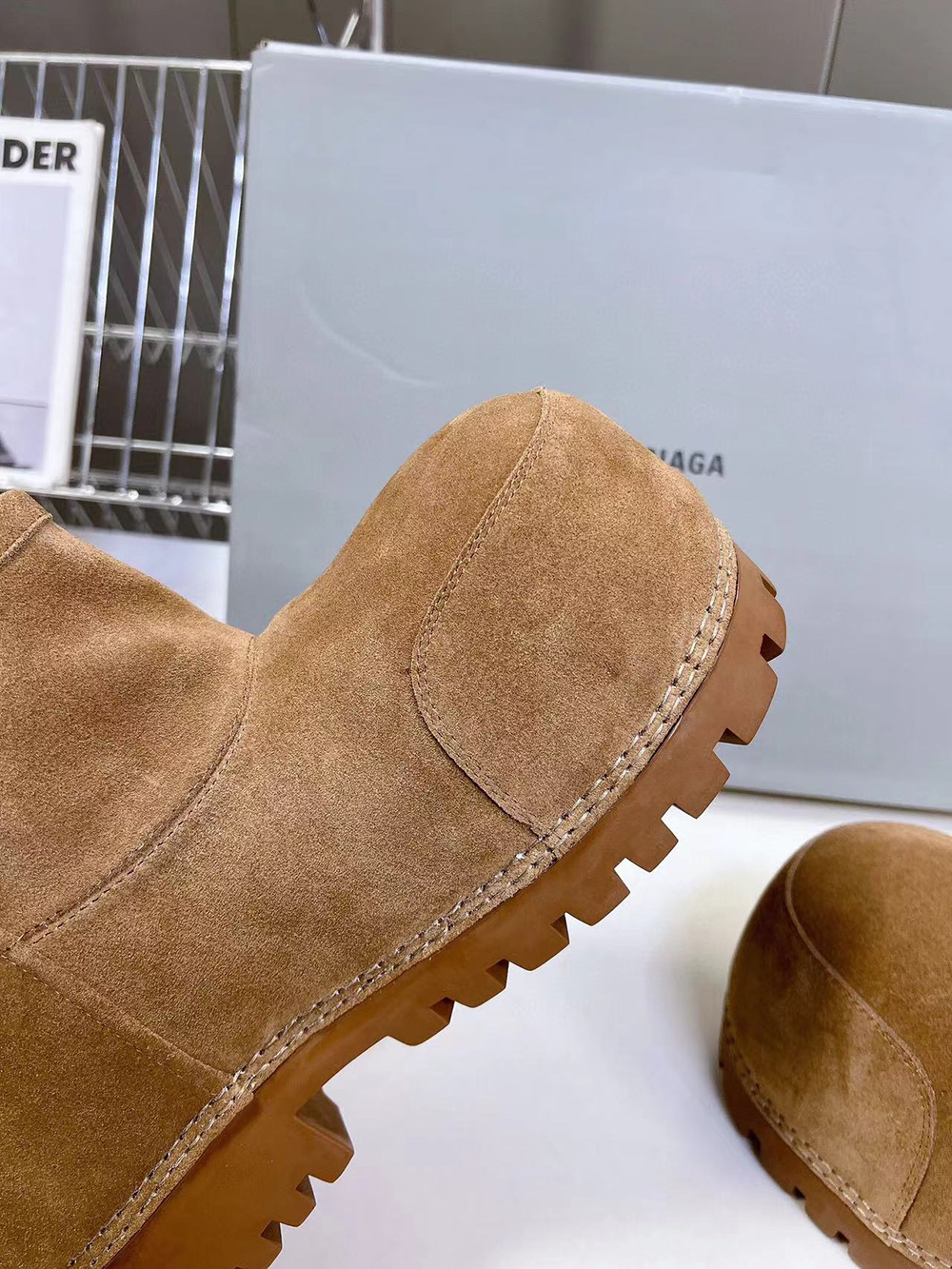 Ba*len*cia*ga alaska fur bootie in brown