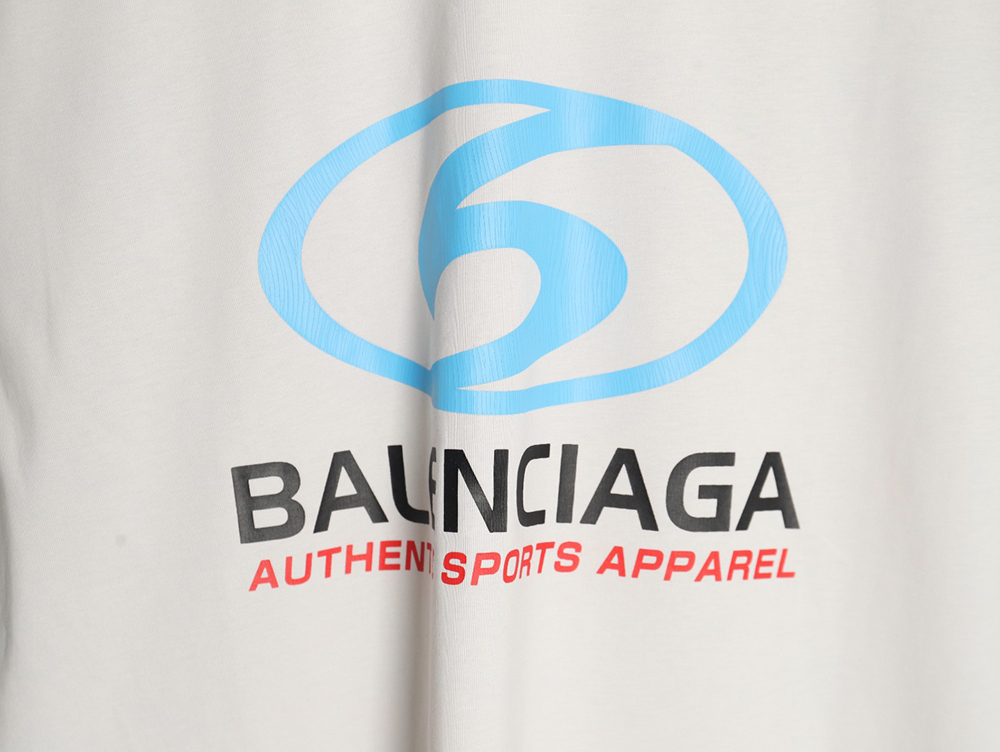 Ba*len*cia*ga logo vertical cracked print short-sleeved t-shirt