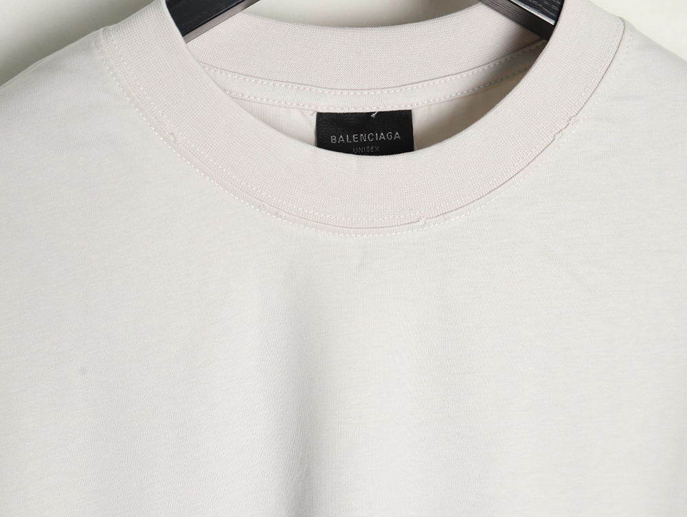 Ba*len*cia*ga logo vertical cracked print short-sleeved t-shirt