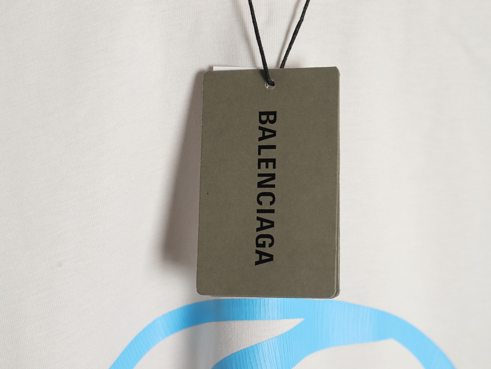 Ba*len*cia*ga logo vertical cracked print short-sleeved t-shirt