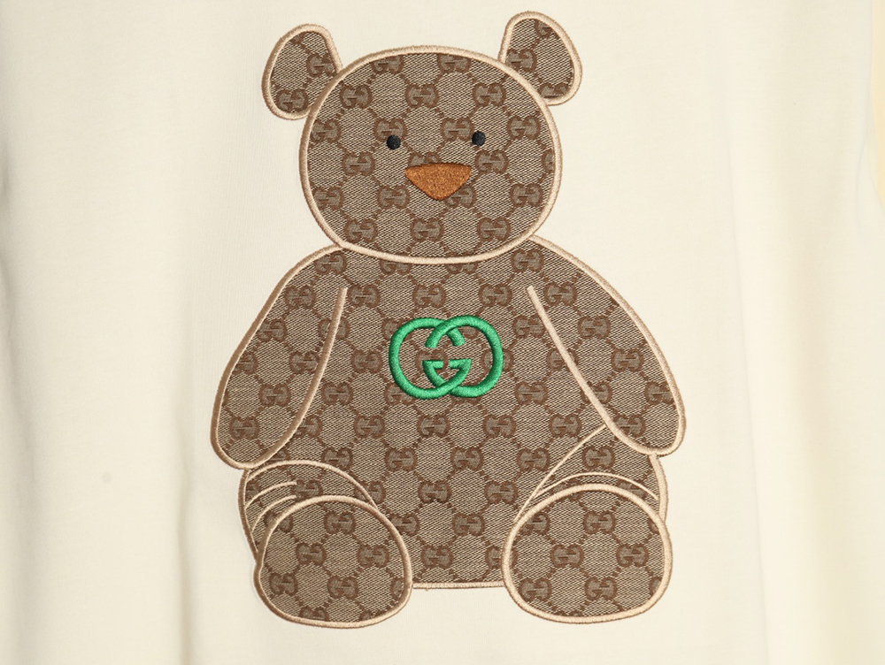 G*u*i chest embroidered bear short sleeve t-shirt