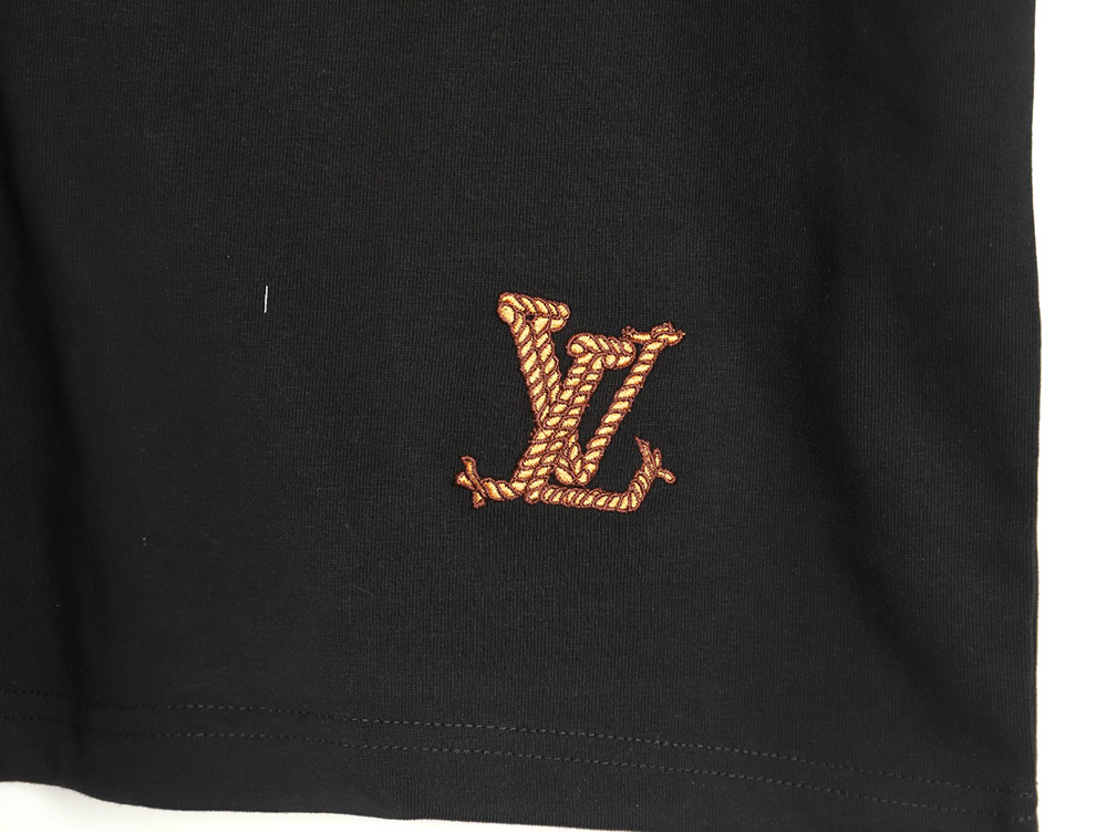 l0*is V*t0n western denim embroidered short sleeve t-shirt tsk1