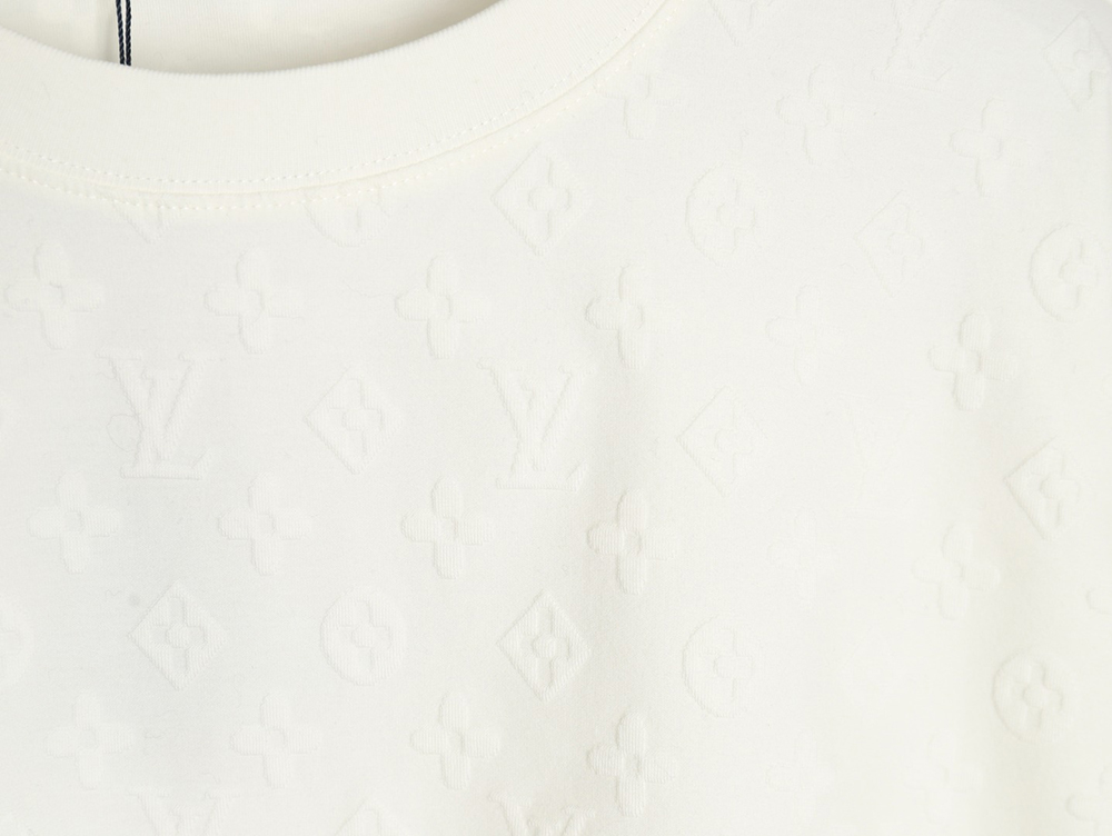 l0*is V*t0n full print monogram dark pattern jacquard short sleeve t-shirt