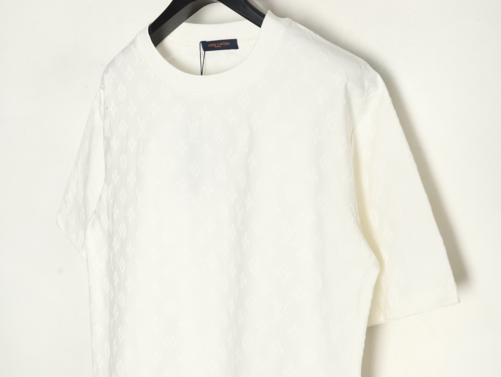 l0*is V*t0n full print monogram dark pattern jacquard short sleeve t-shirt