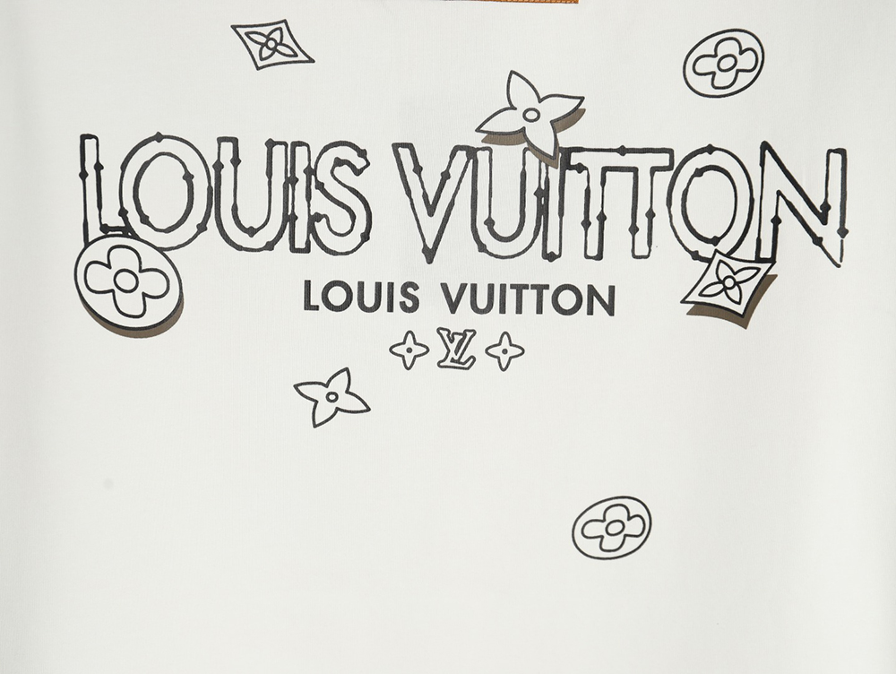 l0*is V*t0n four-leaf clover and back logo print short-sleeved t-shirt