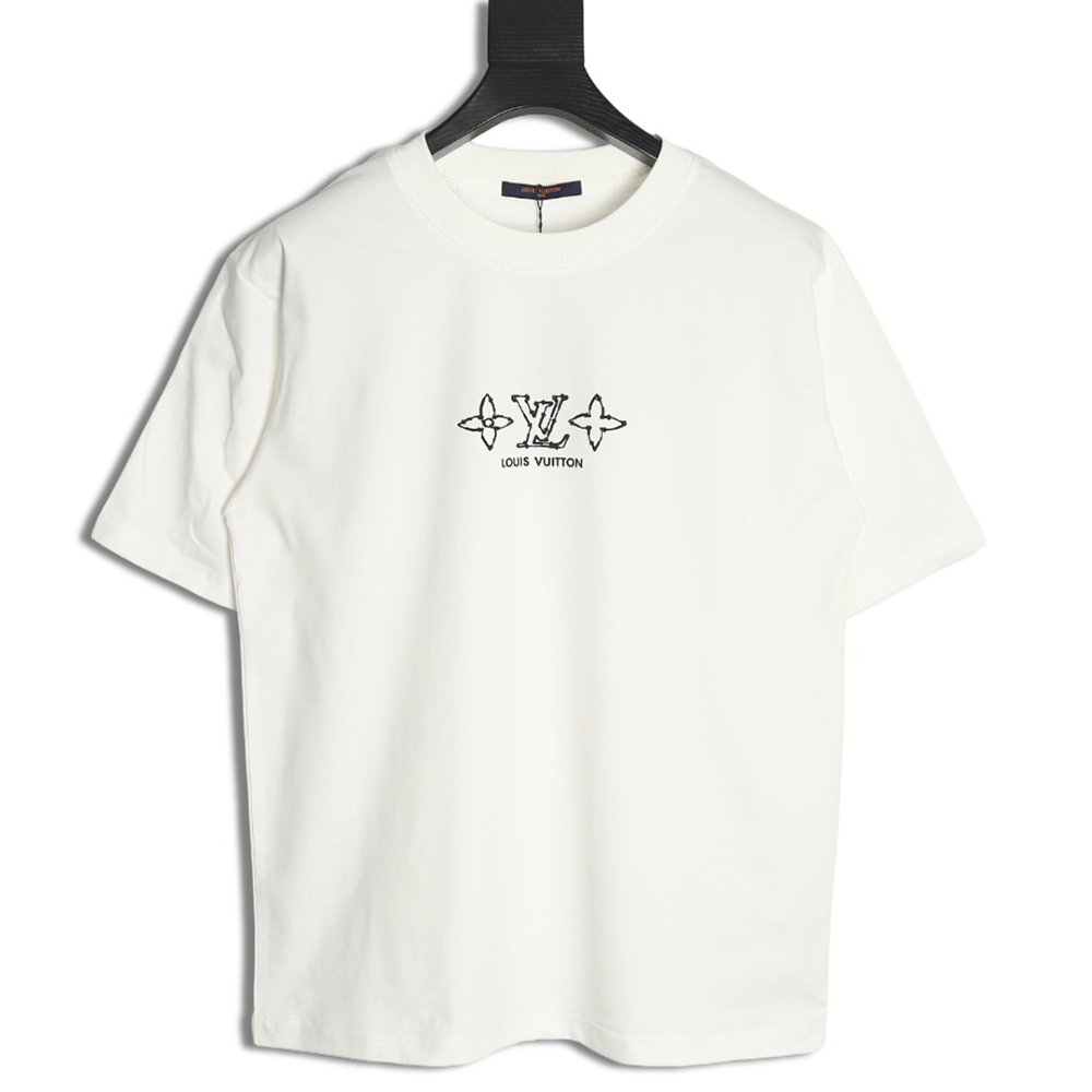 l0*is V*t0n four-leaf clover and back logo print short-sleeved t-shirt