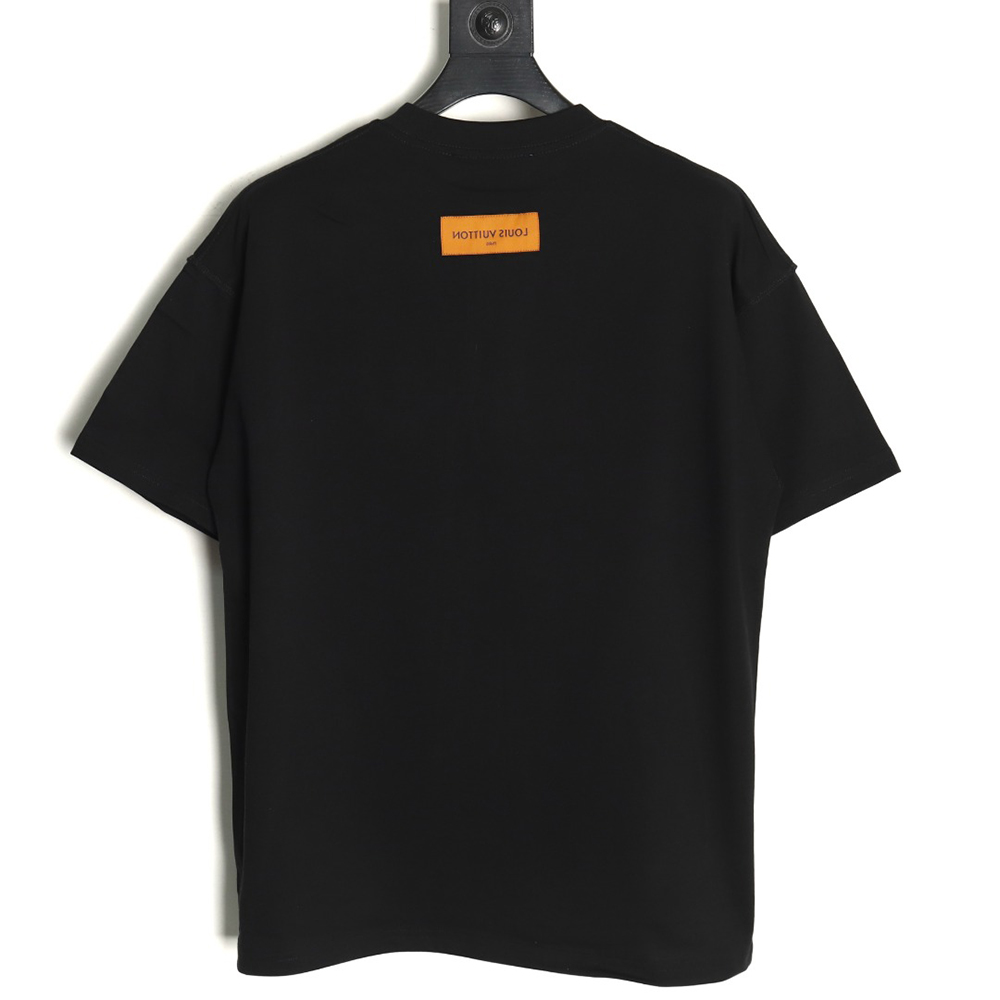 l0*is V*t0n collar graffiti letters printed large logo short-sleeved t-shirt tsk1