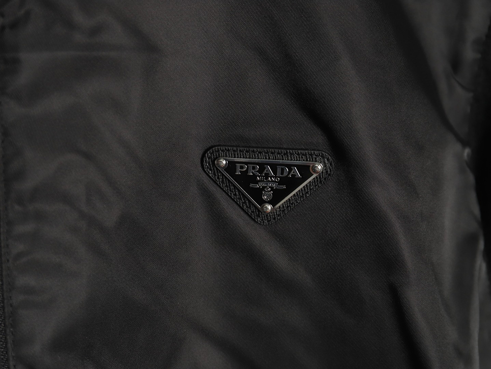 Pra*a wool paneled nylon hooded jacket